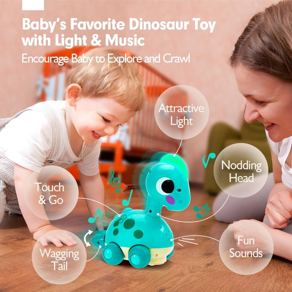 Baby Toys 6-12 Months - Touch  Go Musical Light Infant Toys Baby Crawling Baby Toys 12-18 Months, Tummy Time Toys for 1 Year Old Boy Gifts Girl Toddlers Christmas Stocking Stuffers for Age 1-2