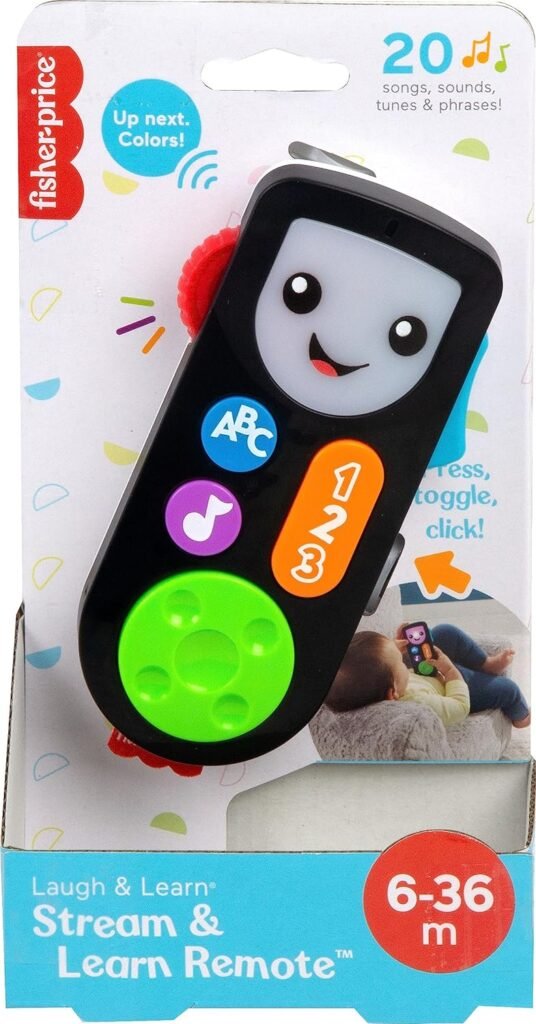 Fisher-Price Laugh  Learn Baby  Toddler Toy Stream  Learn Remote Pretend Tv Control With Music  Lights For Ages 6+ Months