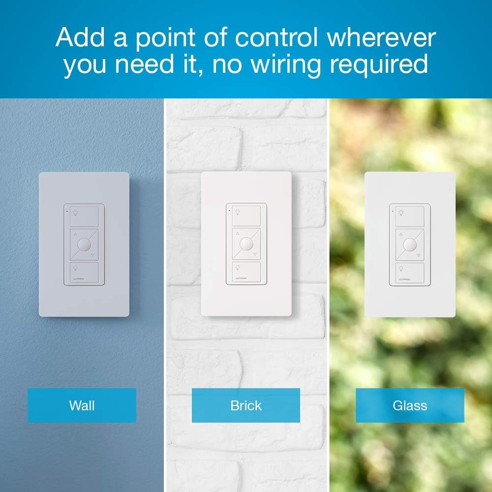 Lutron Pico Smart Remote Control for Caseta Smart Dimmer Switch | PJ2-3BRL-WH-L01R | White
