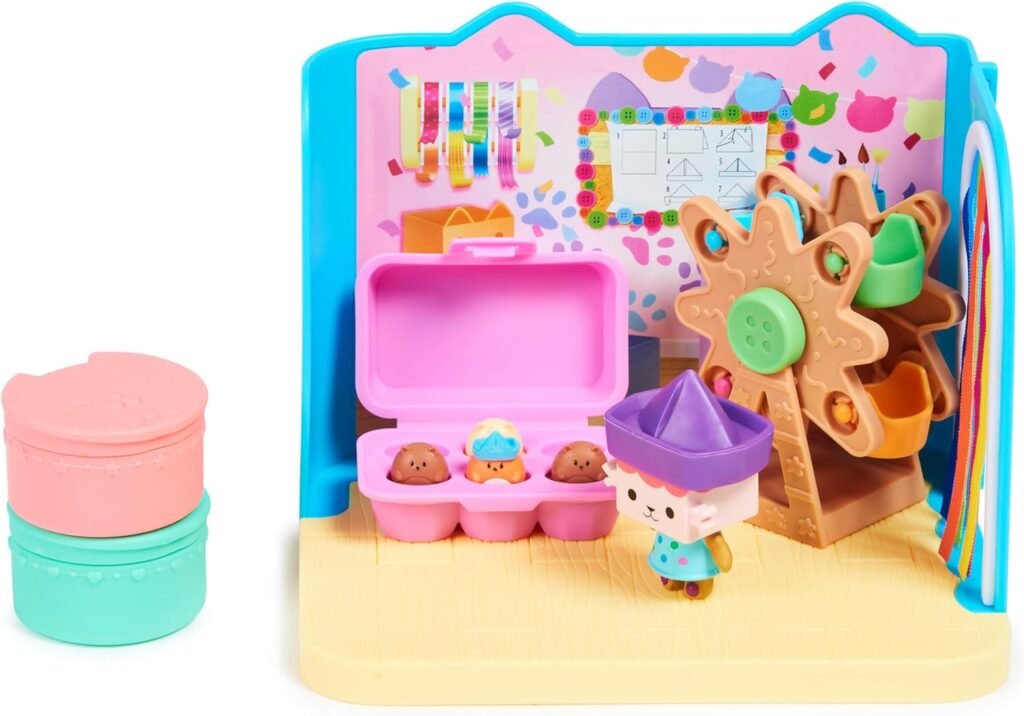 Gabbys Dollhouse, Baby Box Cat Craft-A-Riffic Room with Exclusive Figure, Accessories, Furniture and Dollhouse Delivery, Kids Toys for Ages 3 and up