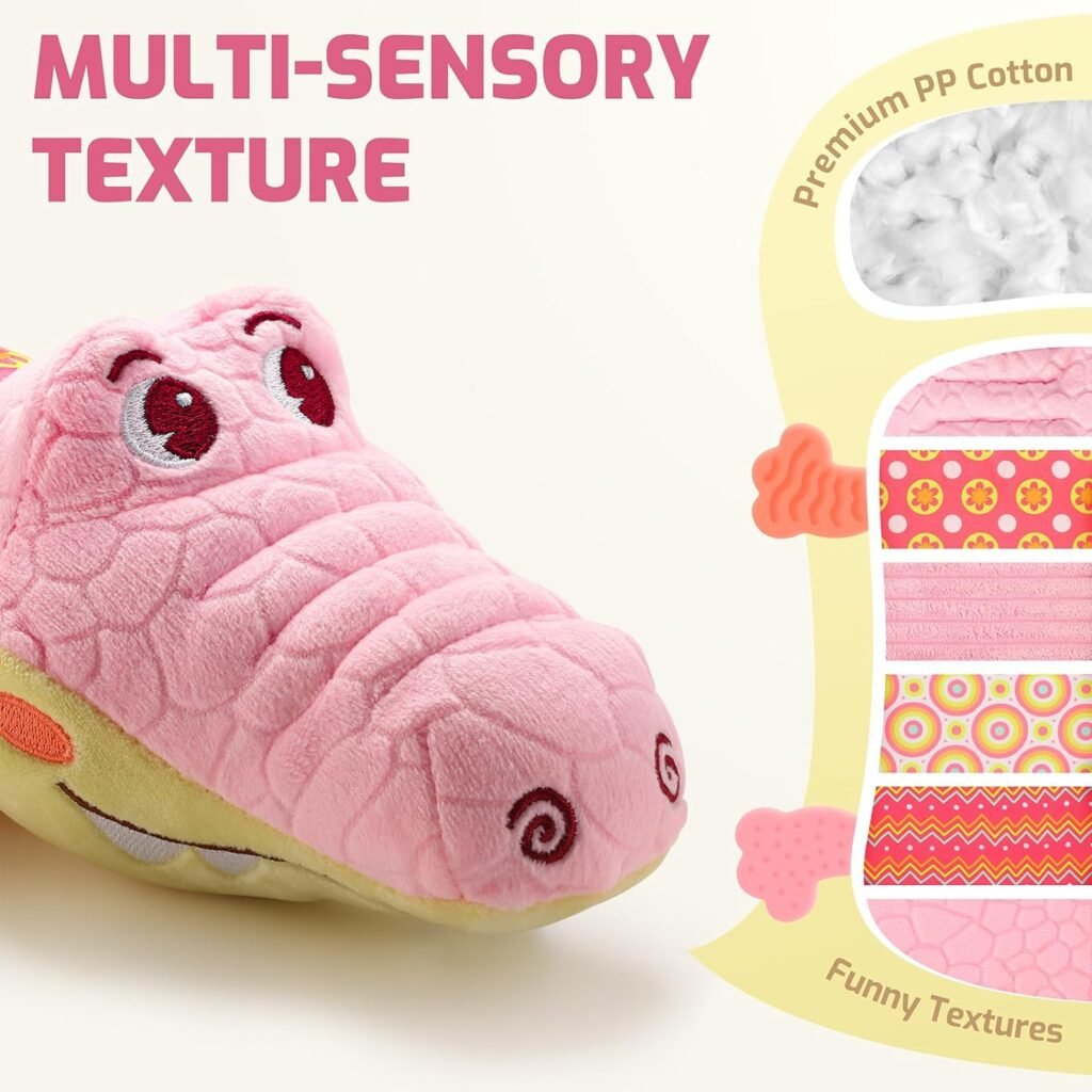 Infant Baby Musical Stuffed Animal Activity Soft Toys with Multi-Sensory Crinkle, Rattle and Textures, for Tummy Time Newborn 0-3-6-12 Months Boys, Girls, Caterpillar