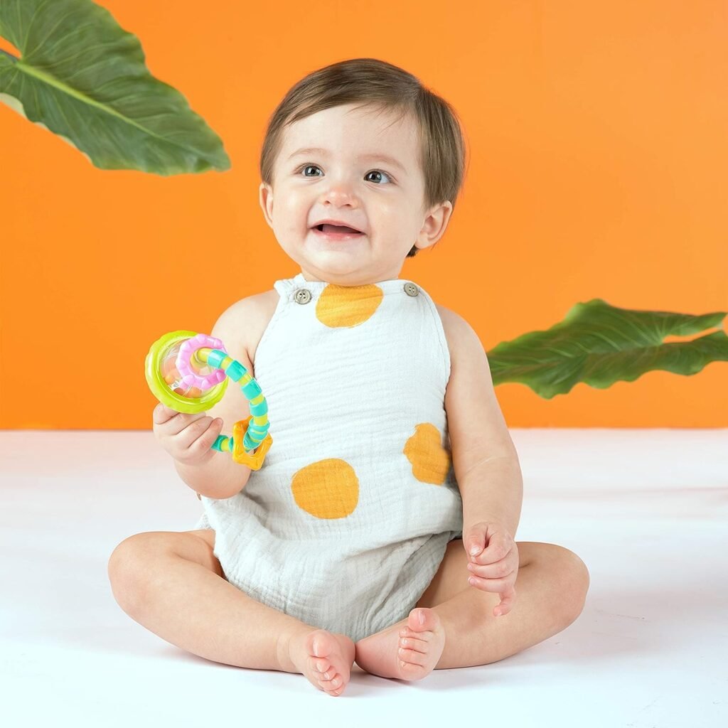 Bright Starts Baby Rattle  BPA-Free Teether Toy, Ages 3 Months+