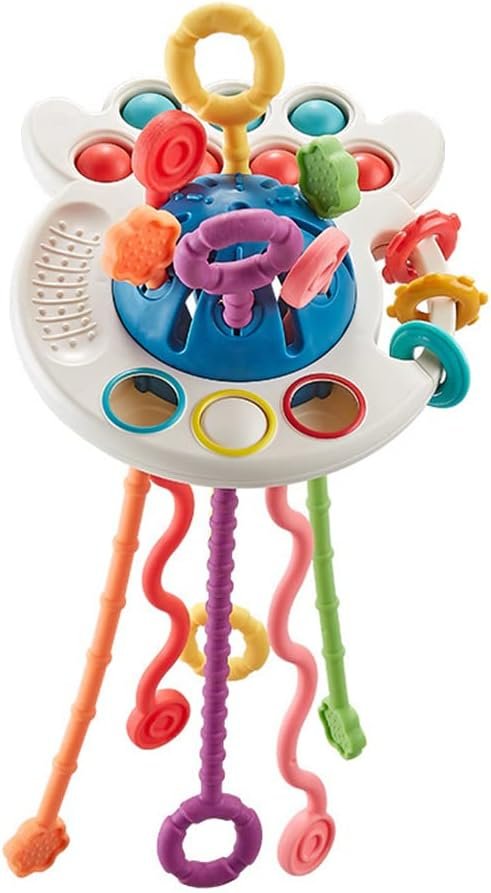 Tuko Baby Toys 6-12-18 Months Baby Sensory Toys Silicone Pull String Toys Montessori Toys for Toddlers