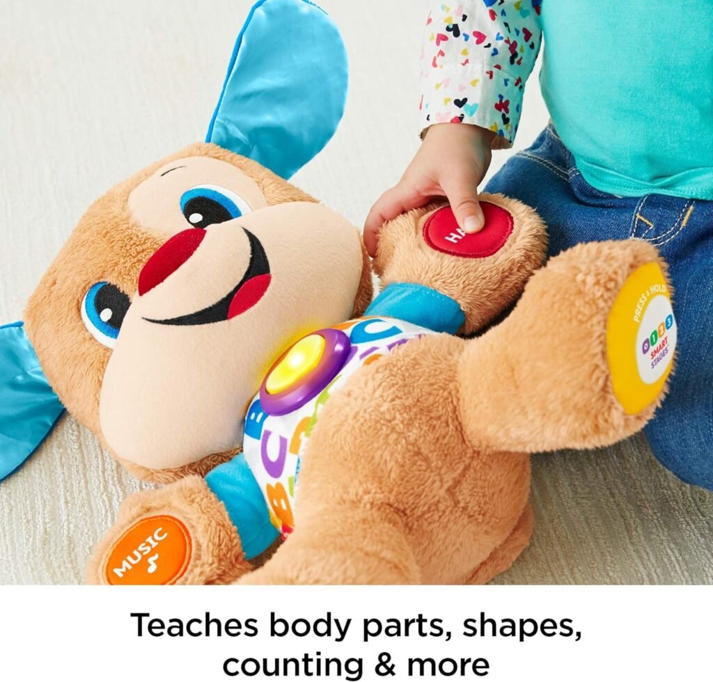 Fisher-Price Laugh  Learn Baby  Toddler Toy Smart Stages Puppy Interactive Plush Dog With Music And Lights For Ages 6+ Months