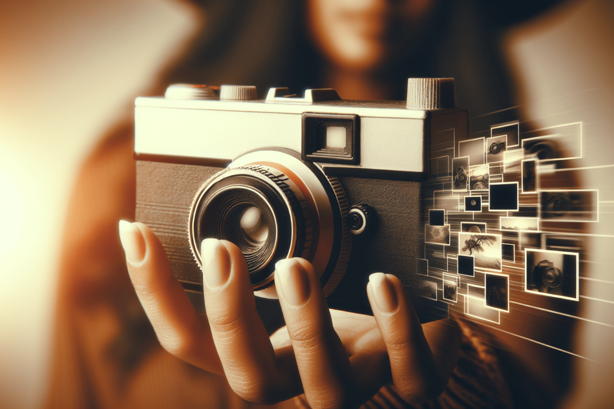 Simulate the experience of a disposable camera…